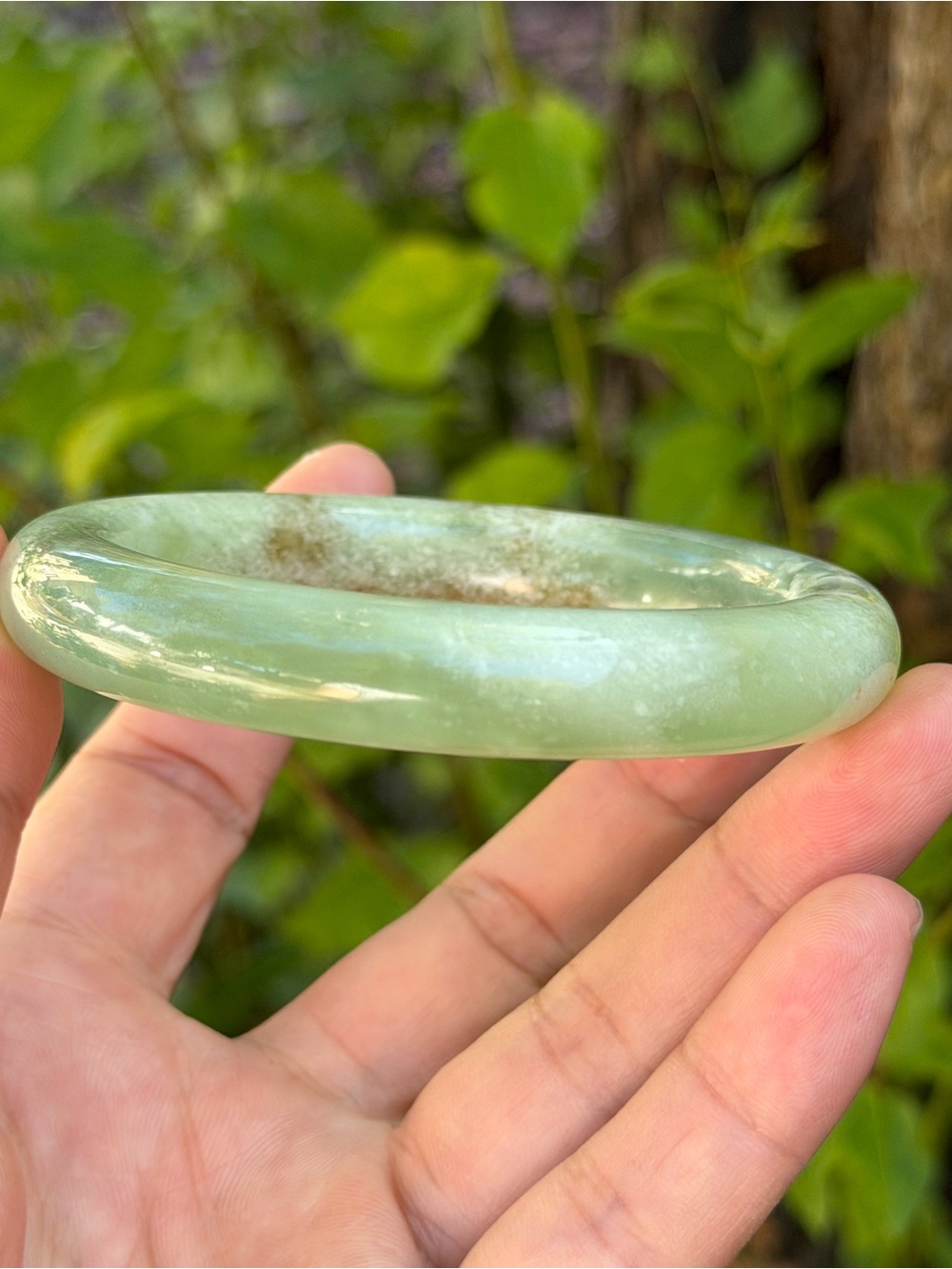 60mm inner diameter multicolor green xiuyu jade bangle 1857